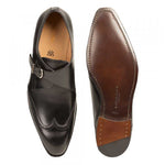 Mezlan G121 Calfskin Wingtip Shoes Black