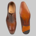 Mezlan G126 Medallion Shoes Dark Brown