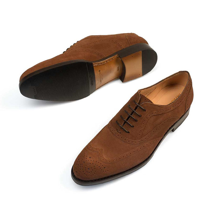 Mezlan G163 Suede Oxfords Cognac