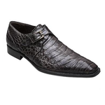 Mezlan Gables Crocodile Monk Strap Shoes Gray