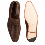 Mezlan Galen Printed Suede Loafers Brown