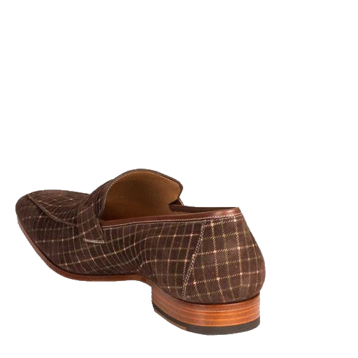 Mezlan Galen Printed Suede Loafers Brown