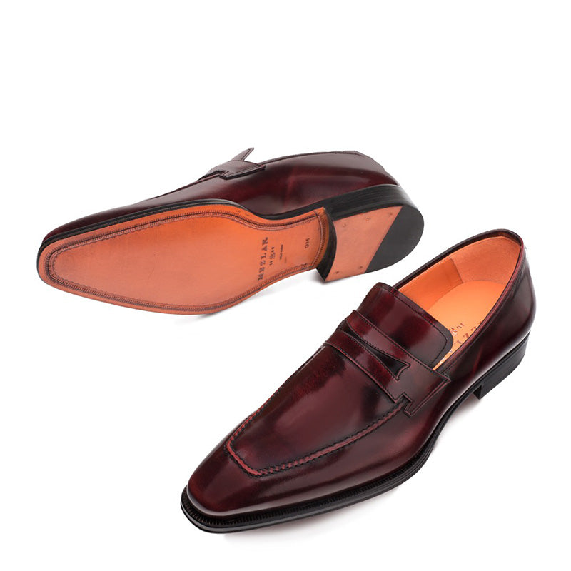 Mezlan Galina Calfskin Penny Loafer Burgundy