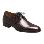 Mezlan Gastone Alligator Derby Shoes Burgundy