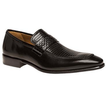 Mezlan Gatti Lizard & Calfskin Loafers Black