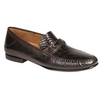 Mezlan Gaudi Crocodile & Calfskin Bit Loafers Brown / Black