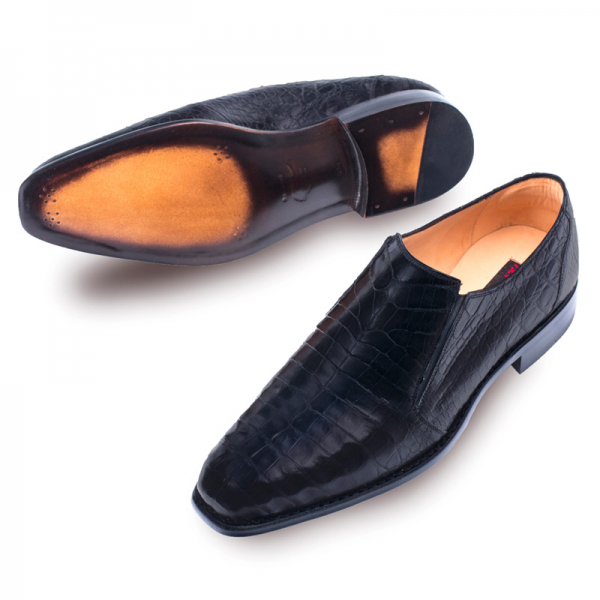 Mezlan Gere Crocodile Loafers Black