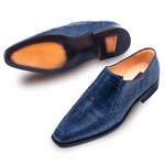 Mezlan Gere Crocodile Loafers Blue