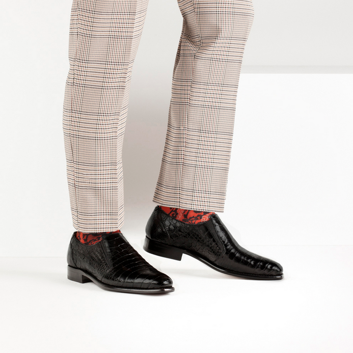 Mezlan Gere Crocodile Loafers Black