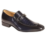Mezlan Giorgino Crocodile & Calfskin Bit Loafers Blue