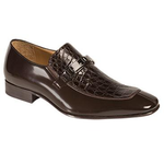 Mezlan Giorgino Crocodile & Calfskin Bit Loafers Brown