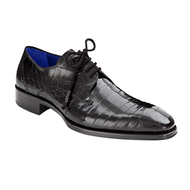 Mezlan Giotto Alligator Derby Shoes Black