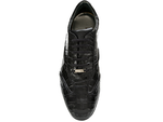 Mezlan Glasgow Crocodile Sneakers Black