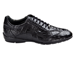 Mezlan Glasgow Crocodile Sneakers Black