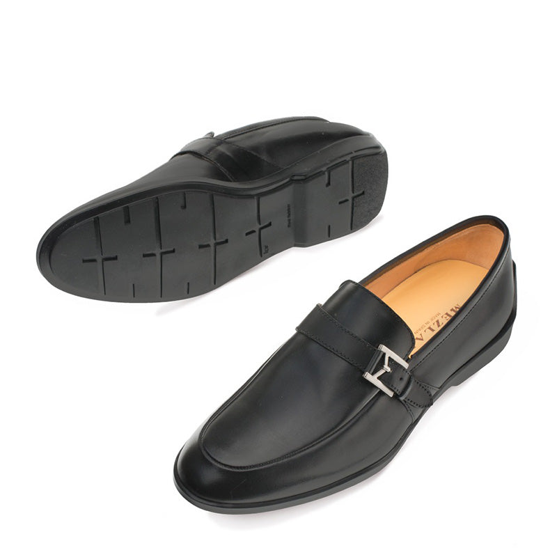 Mezlan Granby Calfskin Monkstrap Shoes Black (9805)