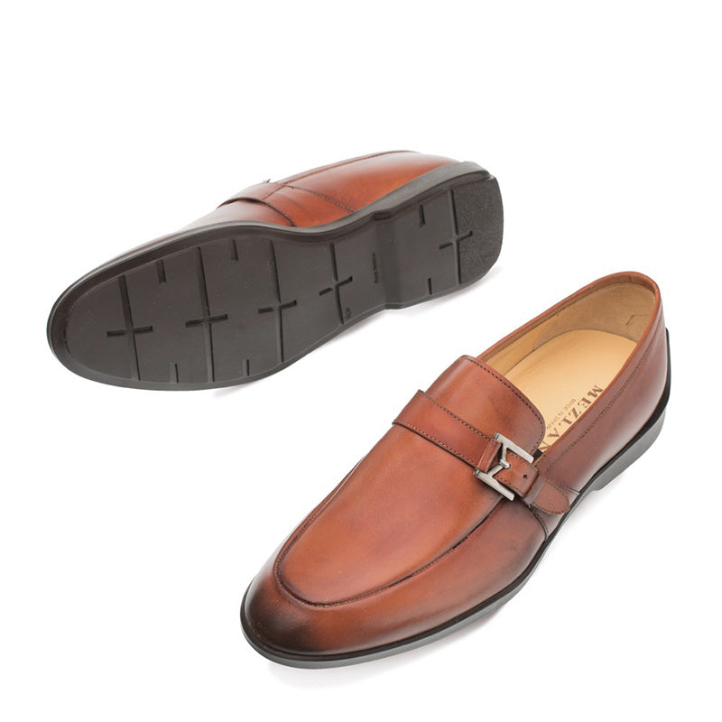 Mezlan Granby Calfskin Monkstrap Shoes Cognac (9805)
