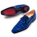 Mezlan Grillo Alligator Lace Up Shoes Blue