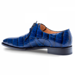 Mezlan Grillo Alligator Lace Up Shoes Blue