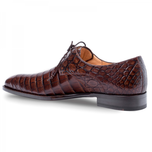 Mezlan Grillo Alligator Lace Up Shoes Brown