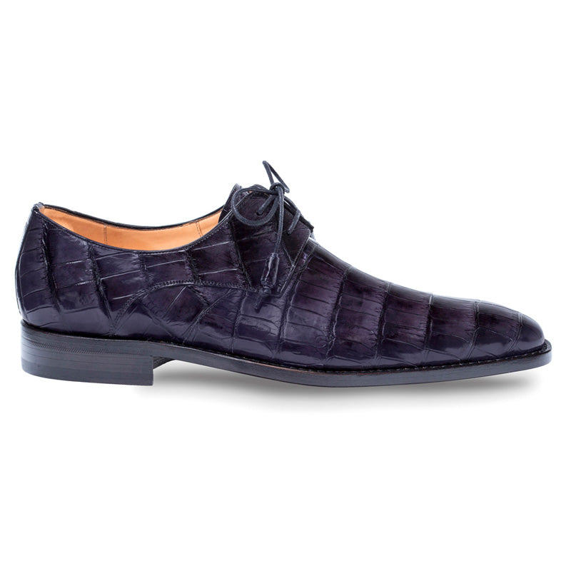 Mezlan Grillo Alligator Lace Up Shoes Graphite
