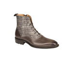 Mezlan Grimaldi Calfskin & Printed Suede Boots Grey