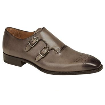 Mezlan Gris Double Monk Strap Shoes Taupe