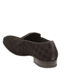 Mezlan Gustave Printed Suede Evening Loafers Black