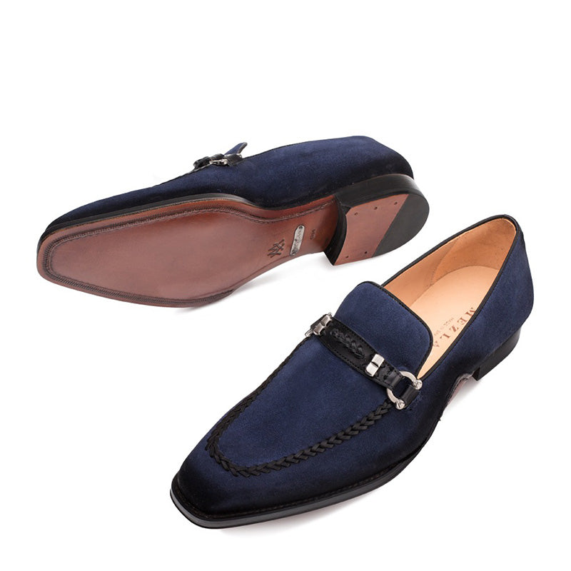 Mezlan Halsey Suede Slip-on Shoes Blue (9728)