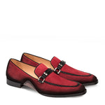 Mezlan Halsey Suede Slip-on Shoes Red