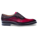 Mezlan Hanks Calfskin Suede Oxford Shoes Burgundy / Grey