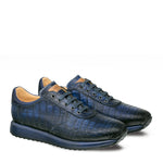 Mezlan B2 Crocodile Sneakers Blue