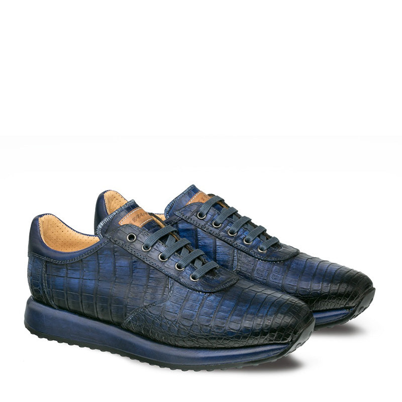 Mezlan B2 Crocodile Sneakers Blue