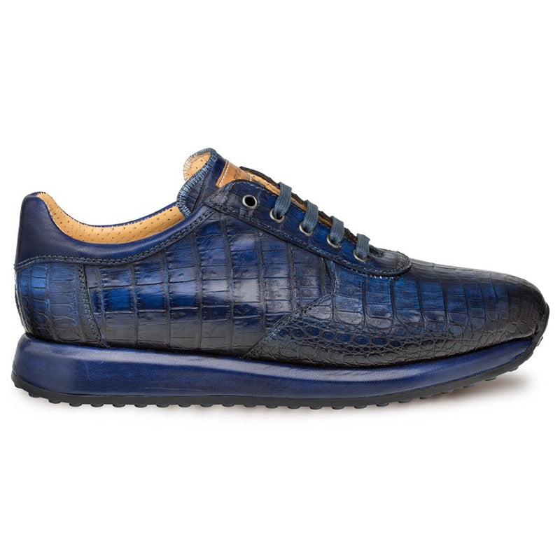 Mezlan Hannibal Crocodile Sneakers Blue