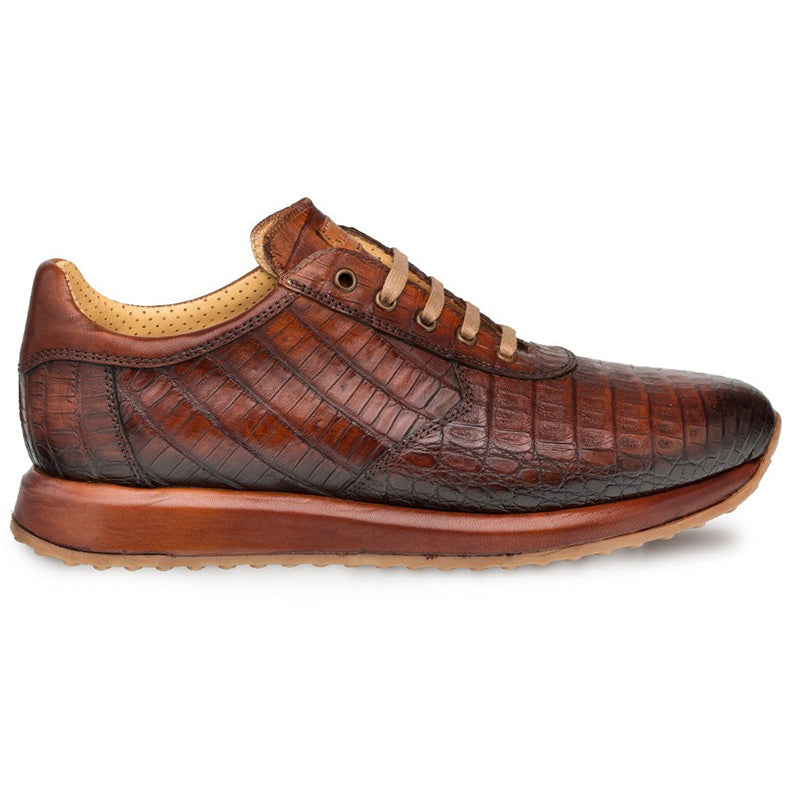 Mezlan Hannibal Crocodile Sneakers Cognac