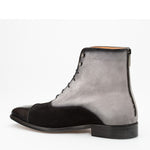 Mezlan Harlem Calfskin Suede Lace-up Boots Black Grey