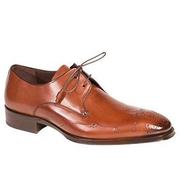 Mezlan Harper Medallion Toe Lace Up Shoes Cognac
