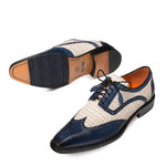 Mezlan Haydn Wingtip Spectator Shoes Blue / Bone