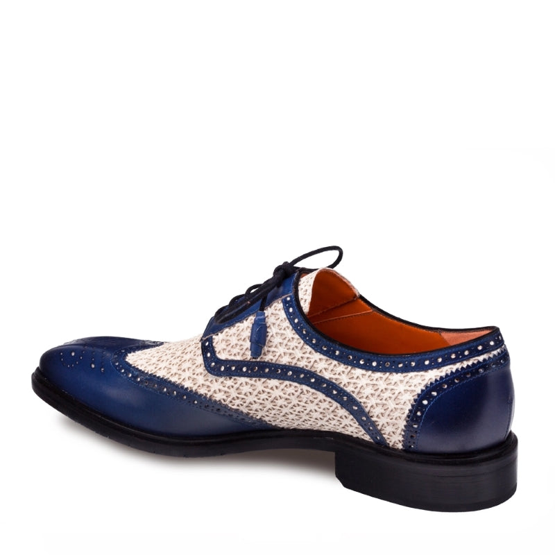Mezlan Haydn Wingtip Spectator Shoes Blue / Bone