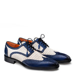 Mezlan Haydn Wingtip Spectator Shoes Blue / Bone
