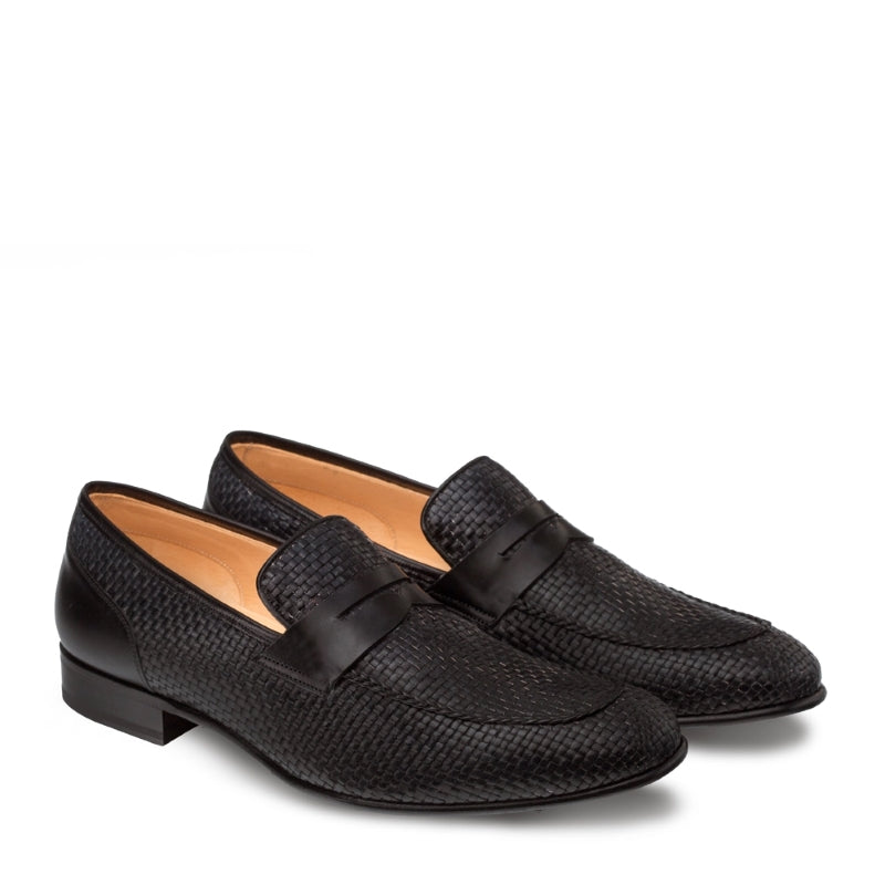 Mezlan Faro Woven Loafers Black