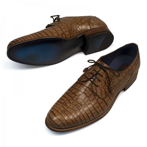 Mezlan Hercules Alligator Shoes Beige / Brown