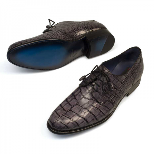 Mezlan Hercules Alligator Shoes Grey