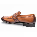Mezlan Hess Calfskin Lizard Loafers Honey
