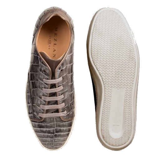 Mezlan Hickman Crocodile Sneakers Gray