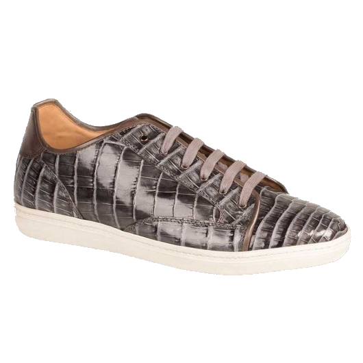 Mezlan Hickman Crocodile Sneakers Gray