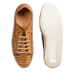 Mezlan Hickman Crocodile Sneakers Taupe/Beige