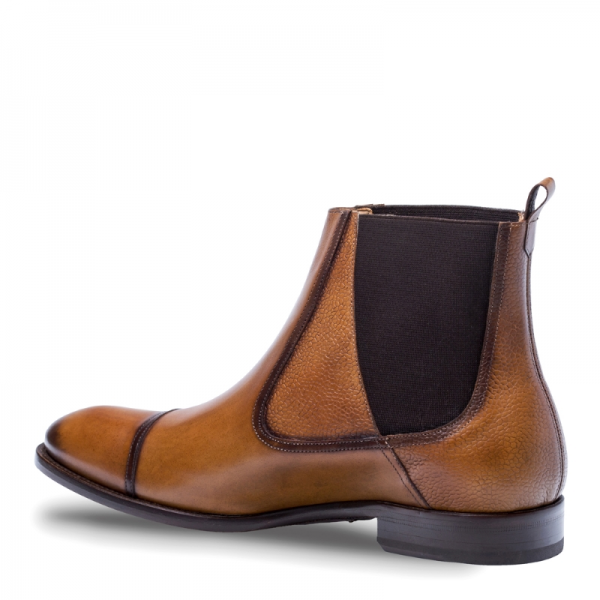 Mezlan Higgins Cap Toe Dress Boots Cognac
