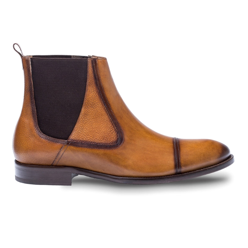 Mezlan Higgins Cap Toe Dress Boots Cognac