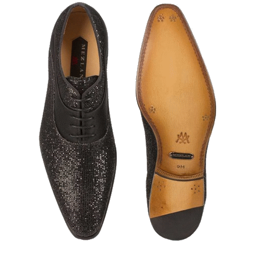 Mezlan Honore Glimmer Suede Oxfords Black