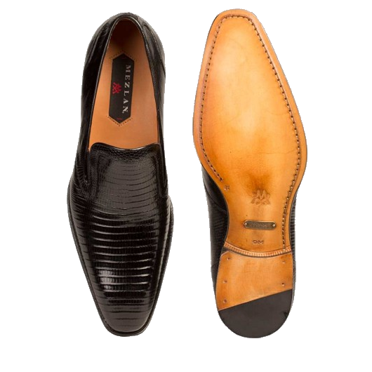 Mezlan Hooke Lizard Loafers Black